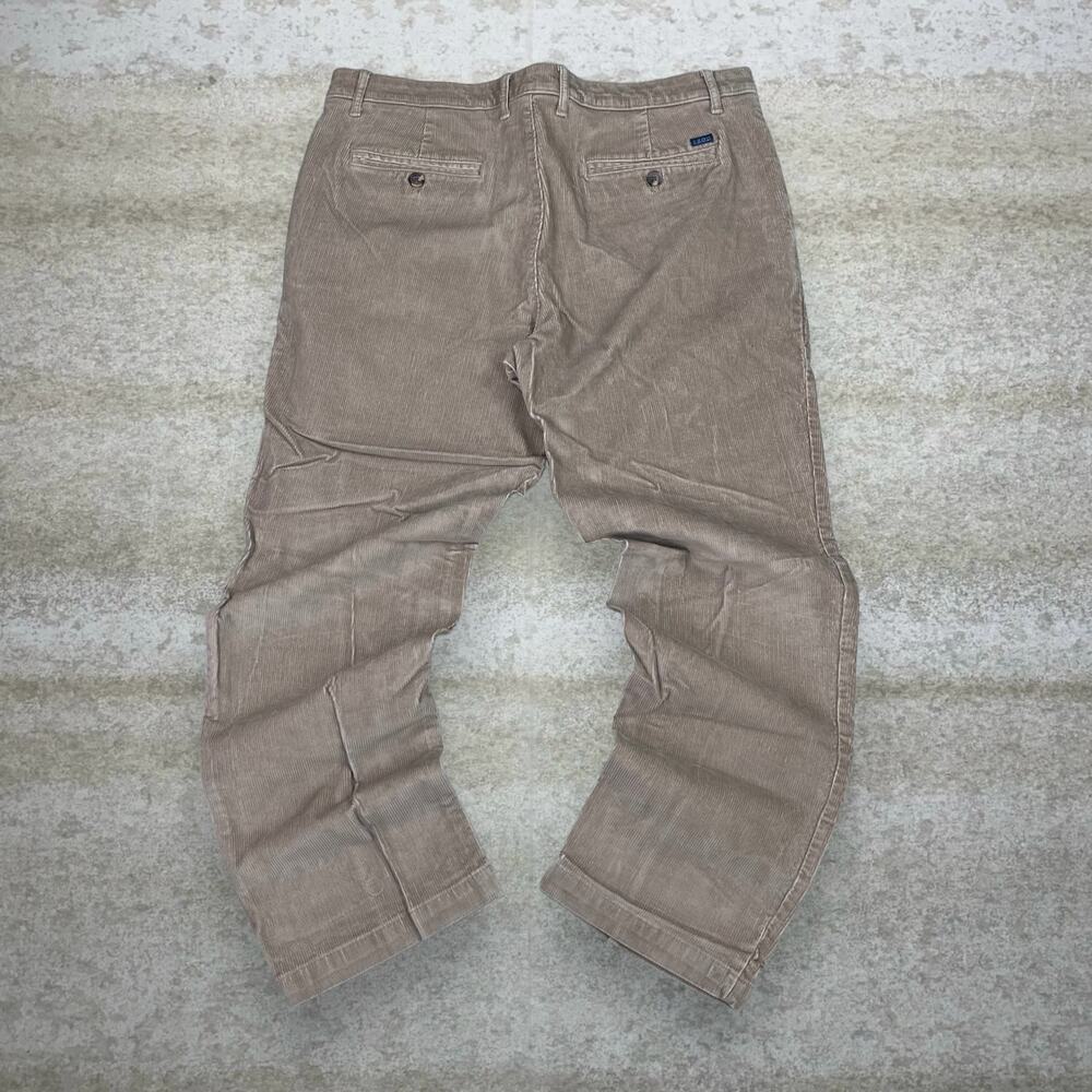 Vintage Y2K Izod Corduroy Pants 36x30 Regular Straight Leg Fit Tan Flat Front
